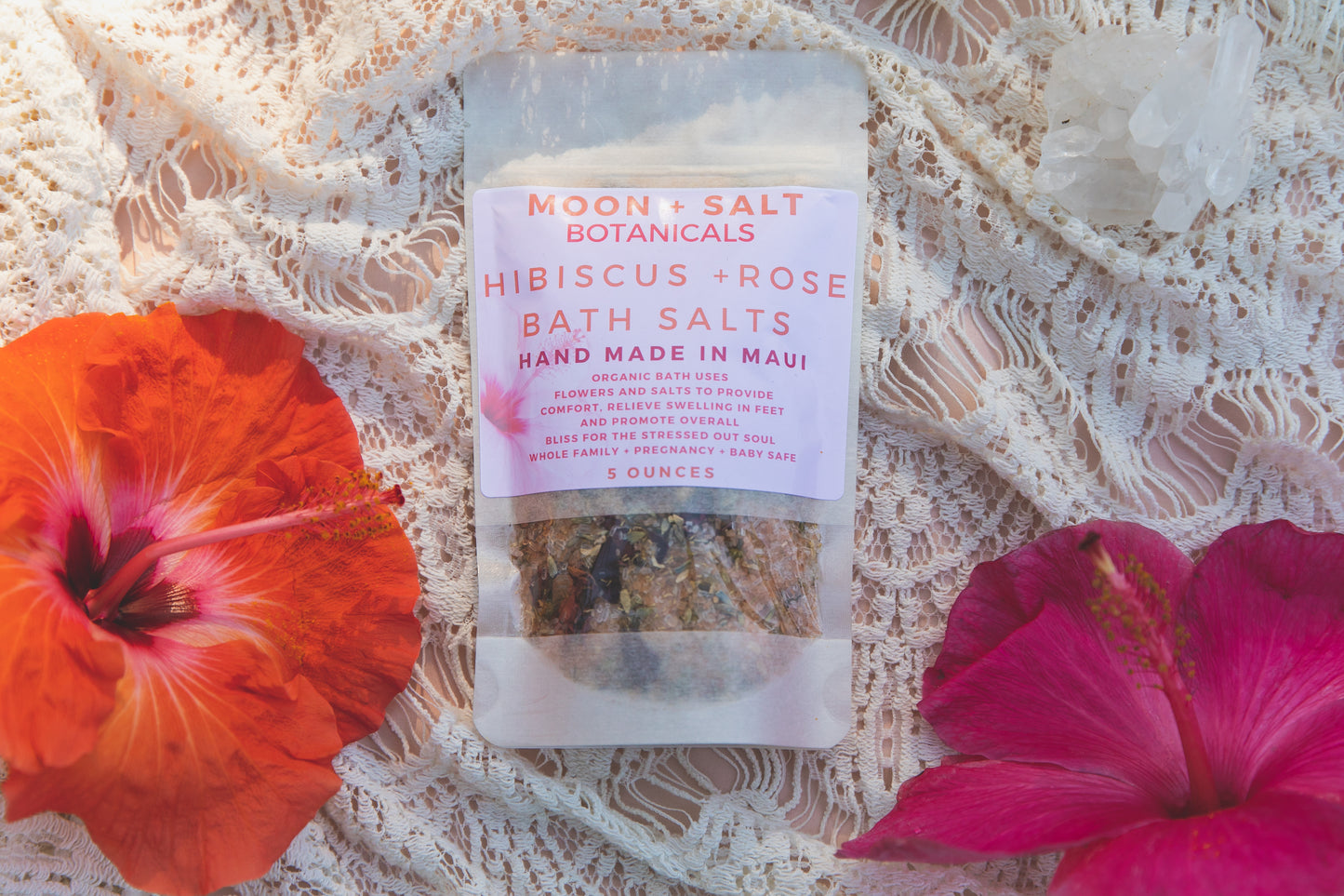 Hibiscus and Rose Flower + Salt Bath Soak