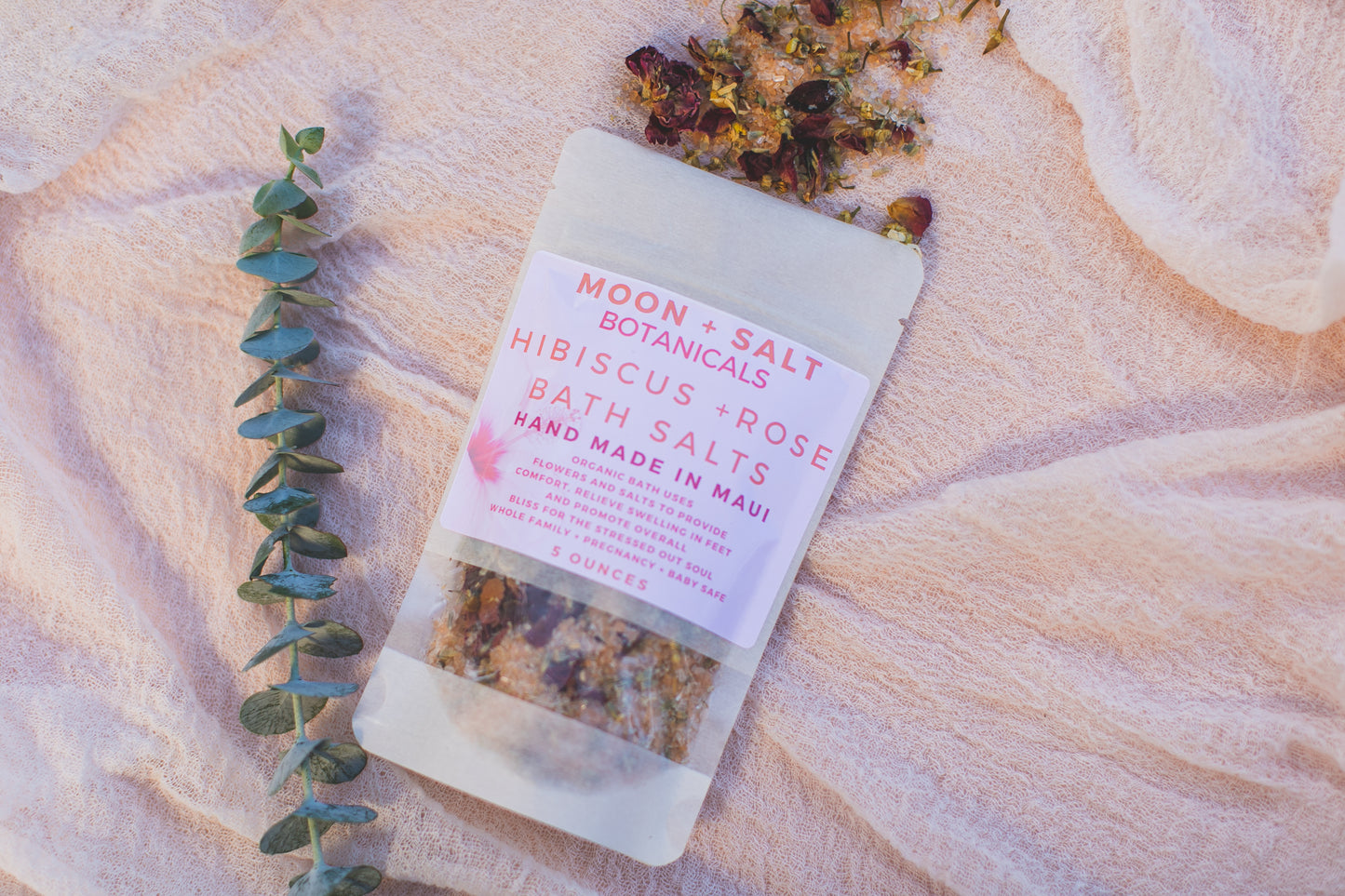 Hibiscus and Rose Flower + Salt Bath Soak