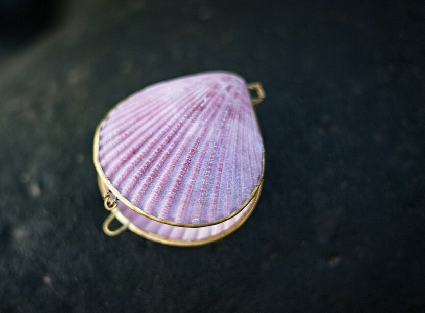Shell Jewelry Locket Trinket Pill Box for Mermaids at Heart! Perfect to hold jewelry while traveling or for your wedding ring photos