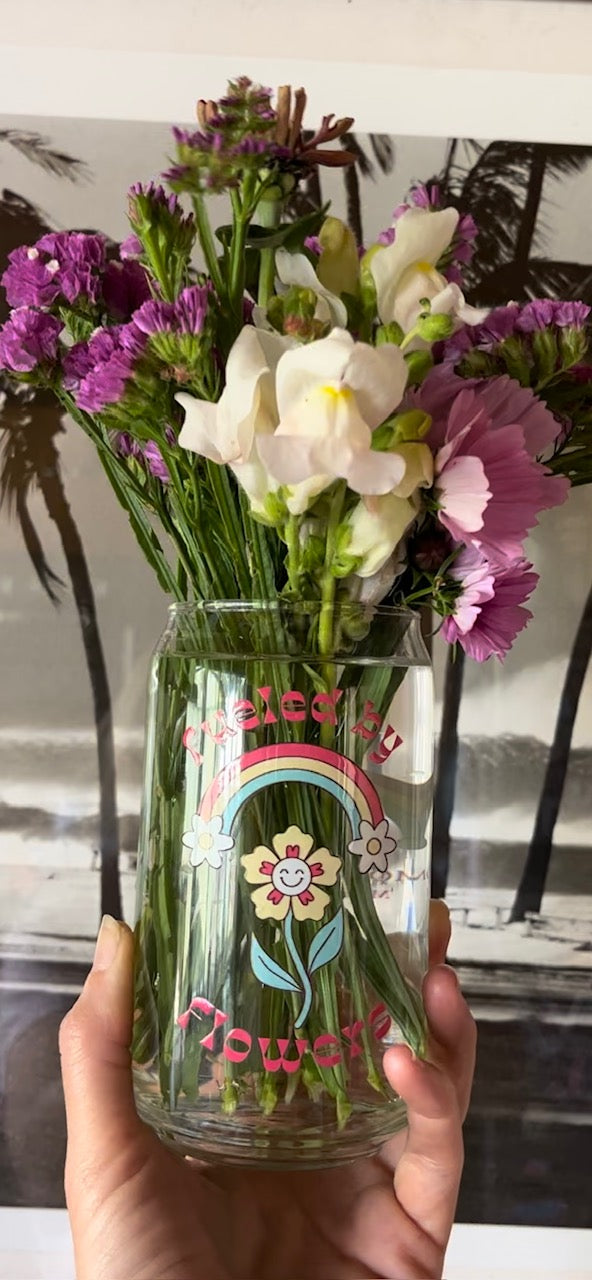Fueled by Flowers Vase or Drinking Glass