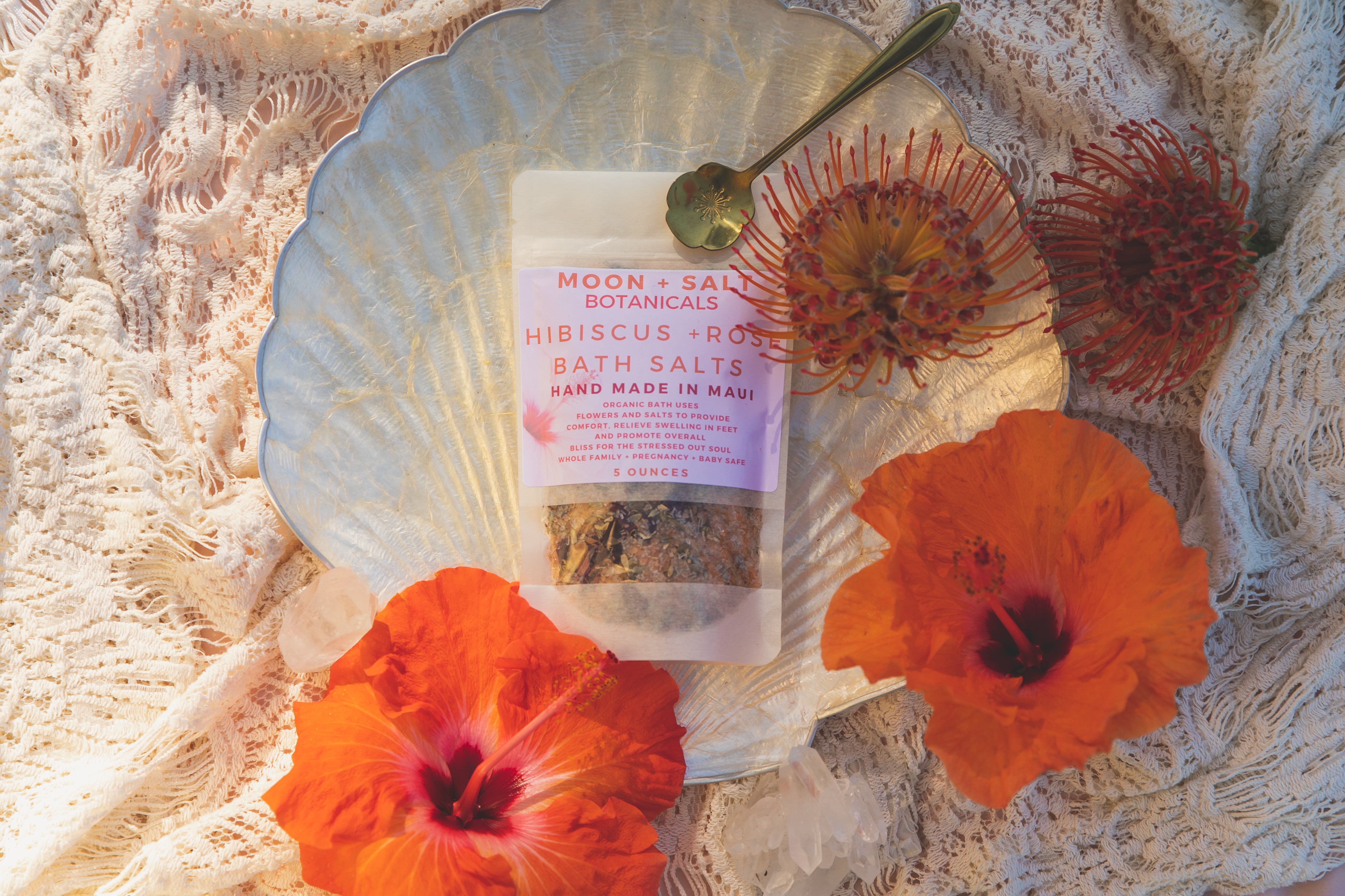 Hibiscus and Rose Flower + Salt Bath Soak