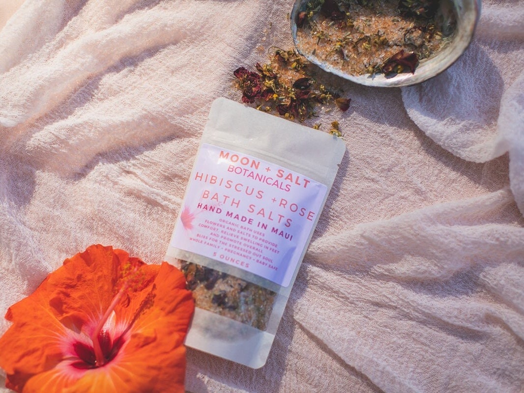 Hibiscus and Rose Flower + Salt Bath Soak